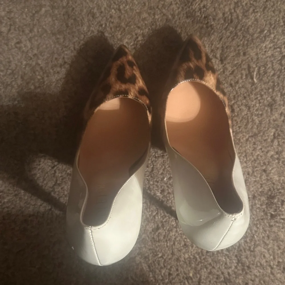 Elegant Leopard and White Heels - Picture 1 of 3
